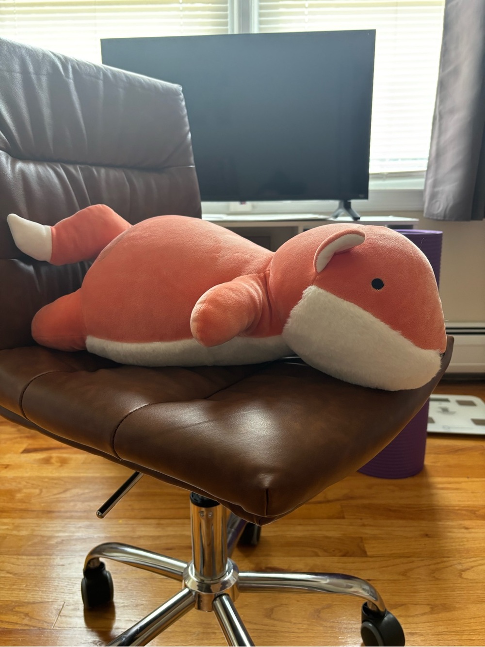 Weighted Plush Fox Stuffed Animal Orange and White